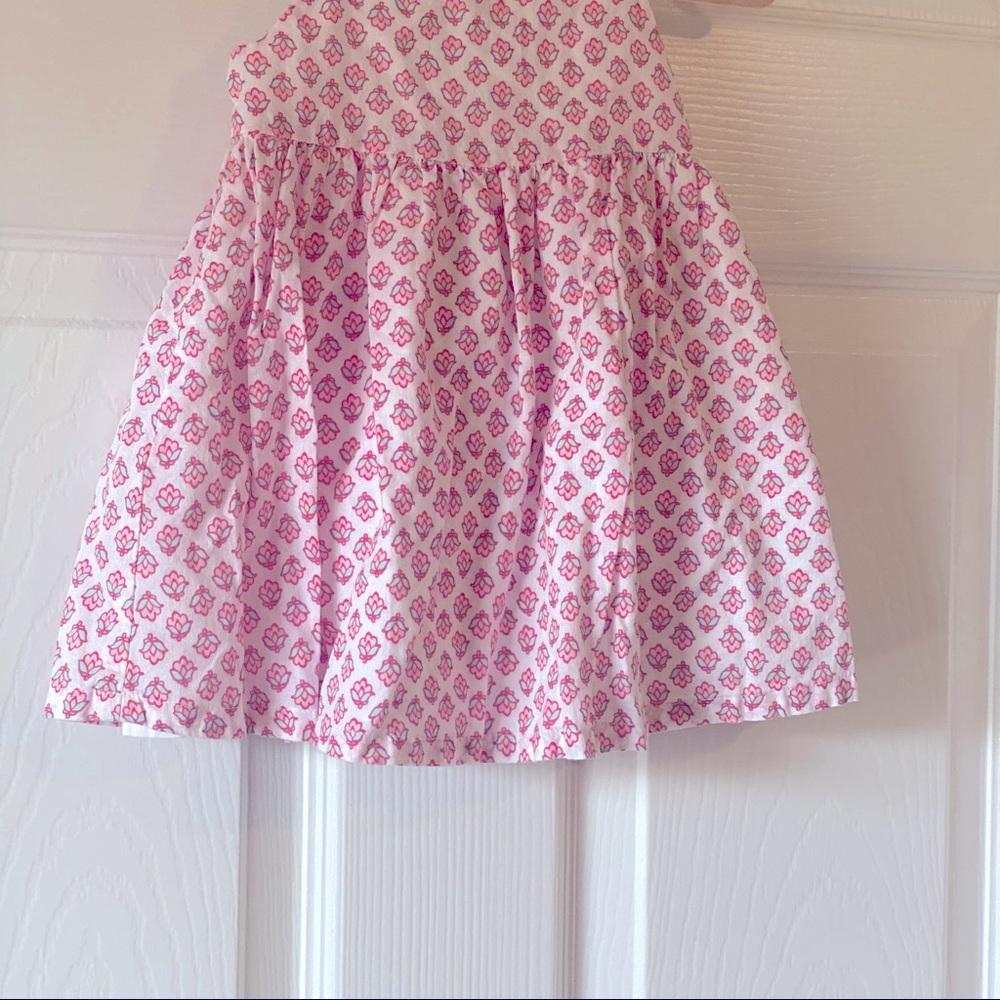 Baby B’gosh floral pink & turquoise dress with tassels on shoulder straps - Picture 3 of 9